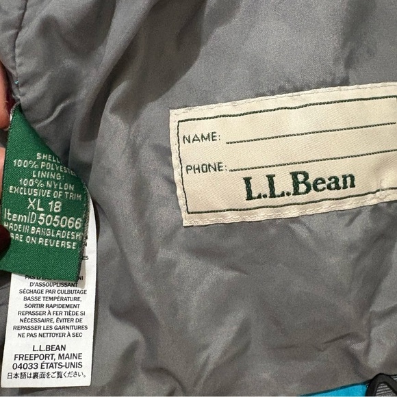 L.L. BEAN TEK Youth Hooded Insulated Winter Ski Snowboarding Jacket Size XL 18 - Picture 11 of 14